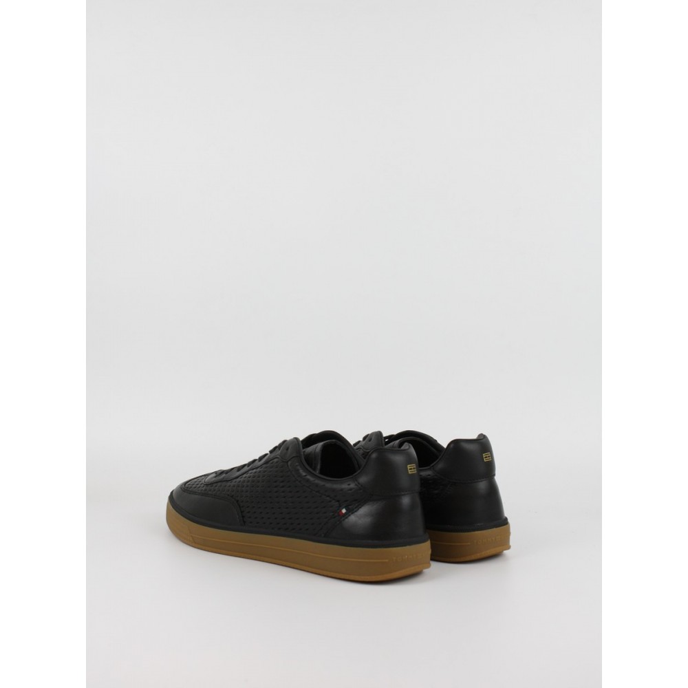 Ανδρικά Sneaker Tommy Hilfiger Th Lo Lux Cut Out Leather FM0FM05926-BDS Μαύρο