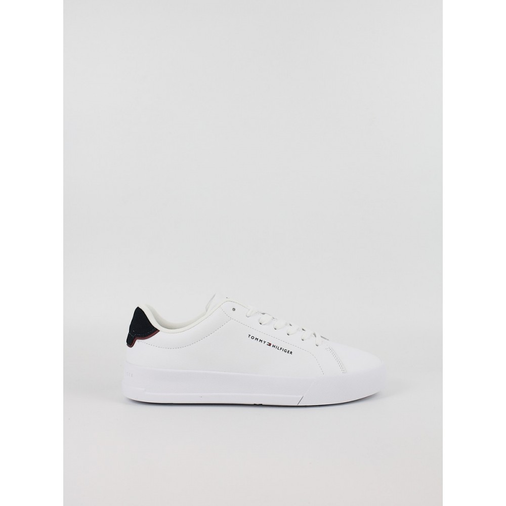 Ανδρικά Sneaker Tommy Hilfiger Th Court Leather Detail Ess FM0FM05367-0LD Ασπρο