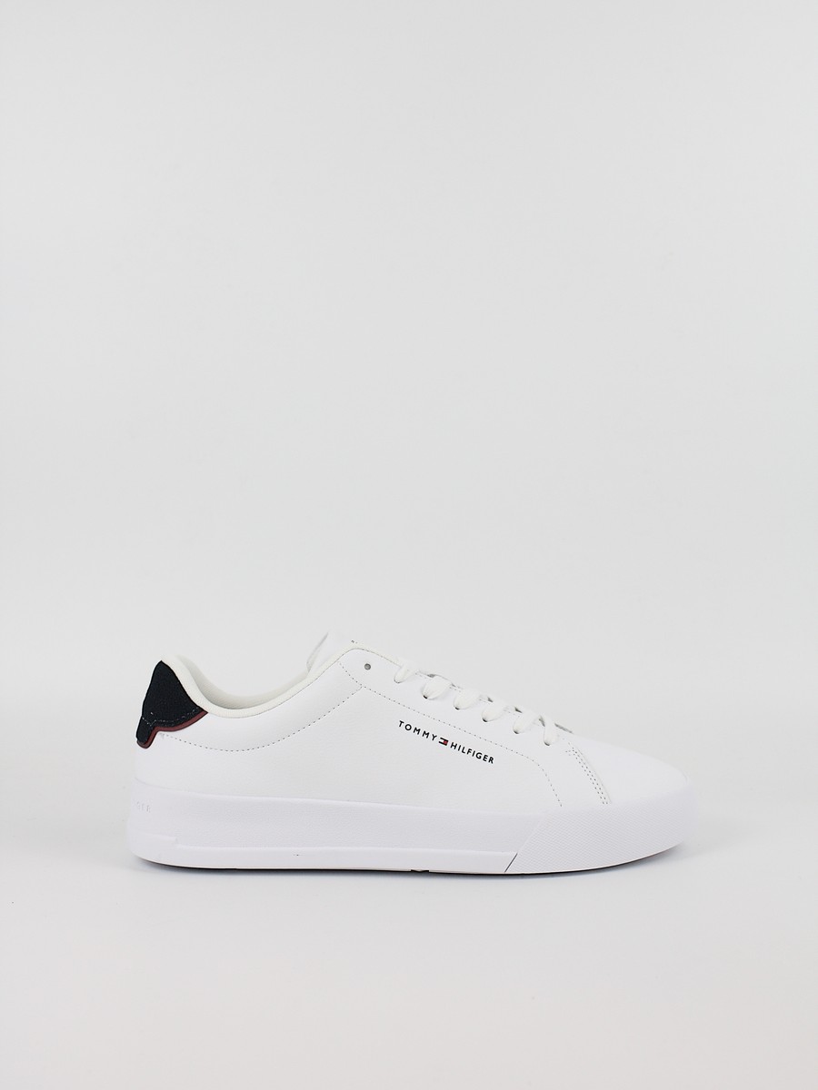 Ανδρικά Sneaker Tommy Hilfiger Th Court Leather Detail Ess FM0FM05367-0LD Ασπρο
