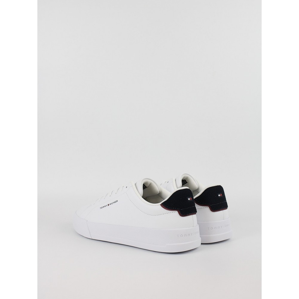 Ανδρικά Sneaker Tommy Hilfiger Th Court Leather Detail Ess FM0FM05367-0LD Ασπρο