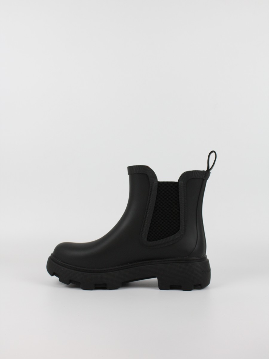 Women Boot Tommy Hilfiger Rubber Flag Cleated Rainboot FW0FW09387-BDS Black