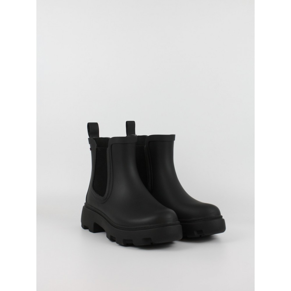 Γυναικεία Γαλοτσάκια Tommy Hilfiger Rubber Flag Cleated Rainboot FW0FW09387-BDS Μαύρο