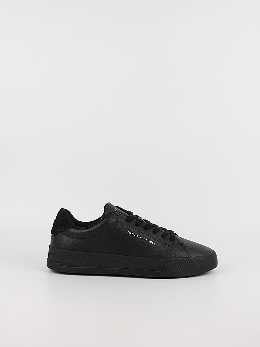 Ανδρικά Sneaker Tommy Hilfiger Th Court Leather Detail Ess FM0FM05367-0GJ Μαύρο