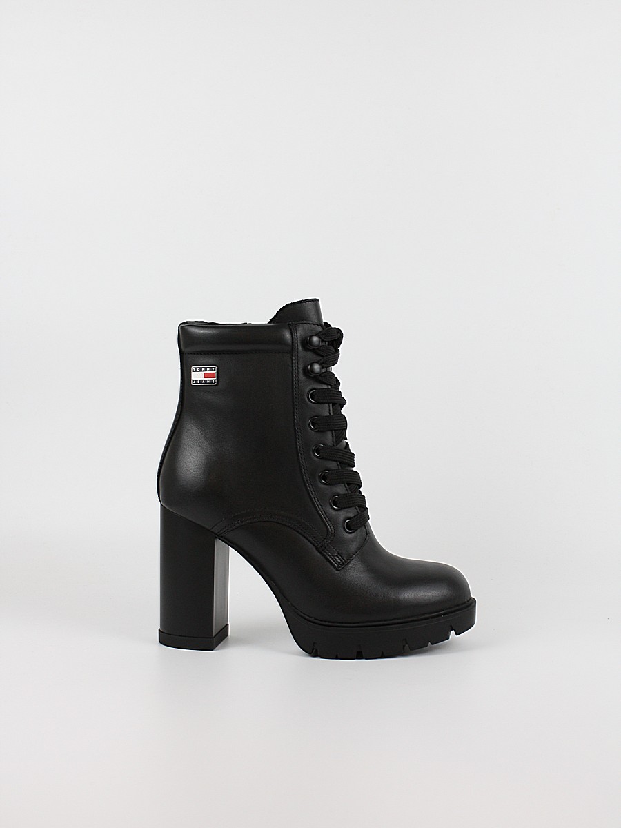 Γυναικεία Μποτάκια Tommy Hilfiger Tjw Lace Up High Heel Boots EN0EN03109-BDS Μαύρα