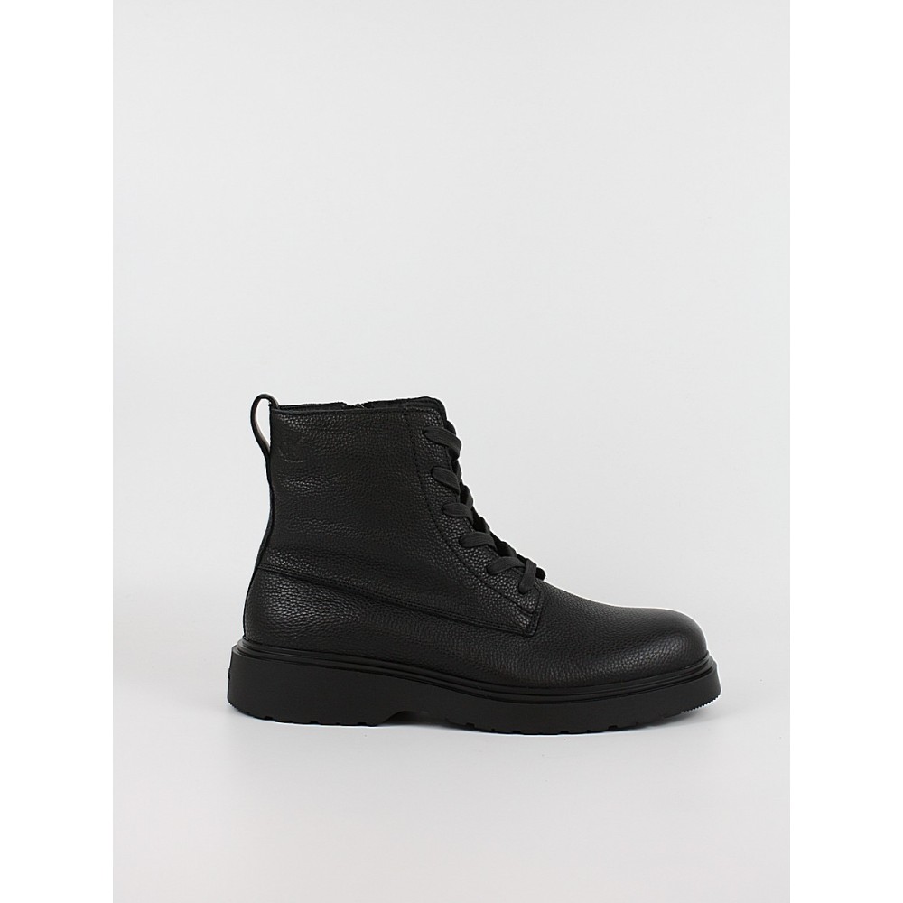 Ανδρικά Μποτάκι Calvin KLein Combat Ess Lace Up Zip Boot Lth YM0YM01373-0GJ Μαύρο