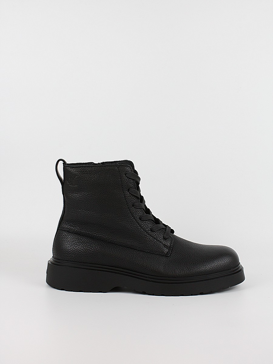 Ανδρικά Μποτάκι Calvin KLein Combat Ess Lace Up Zip Boot Lth YM0YM01373-0GJ Μαύρο