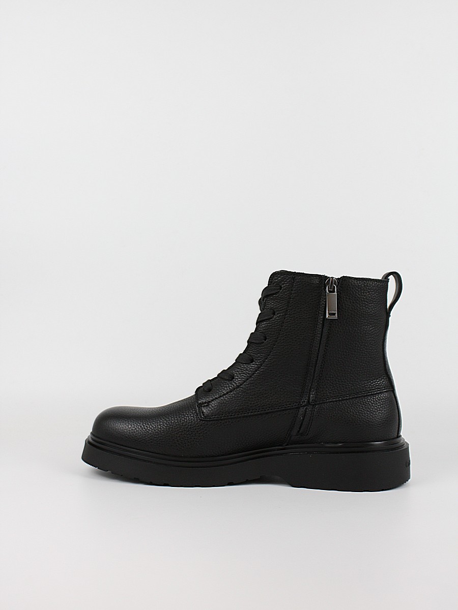 Ανδρικά Μποτάκι Calvin KLein Combat Ess Lace Up Zip Boot Lth YM0YM01373-0GJ Μαύρο