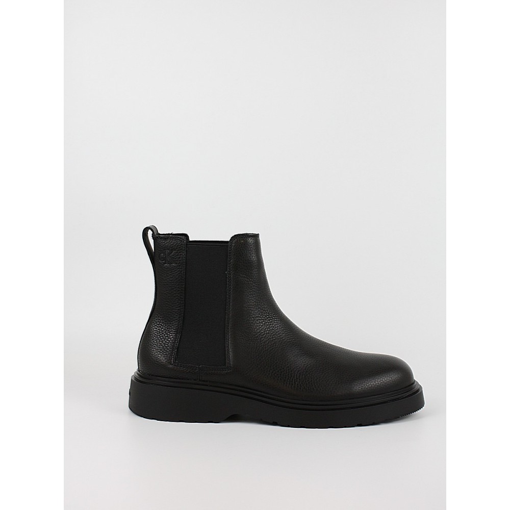 Ανδρικά Μποτάκι Calvin KLein Combat Ess Chelsea Boot Lth YM0YM01374-0GJ Μαύρο