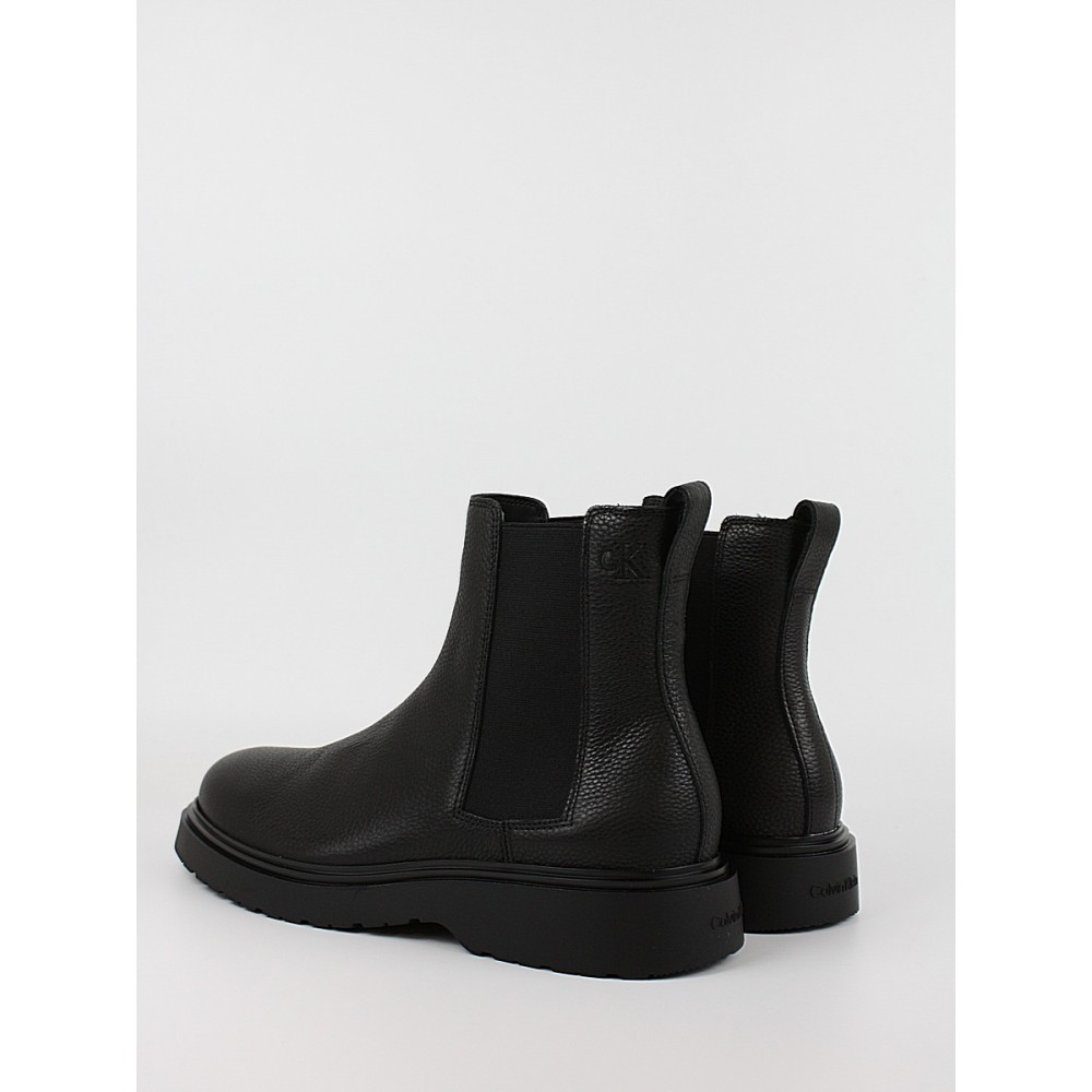 Ανδρικά Μποτάκι Calvin KLein Combat Ess Chelsea Boot Lth YM0YM01374-0GJ Μαύρο