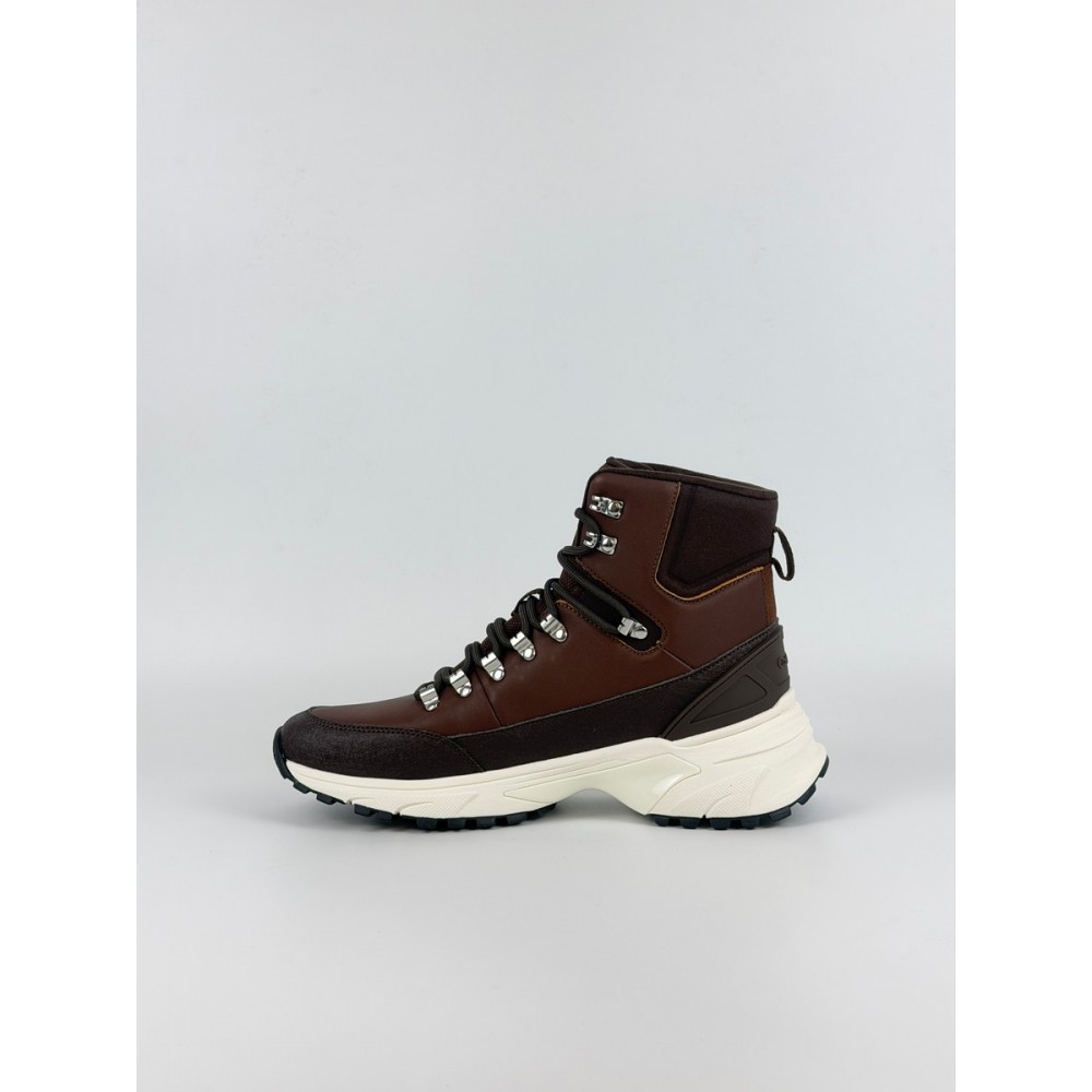 Ανδρικό Μποτάκι Calvin KLein Hike Runner Mid Laceup Lth HM0HM02323-0GR Καφέ