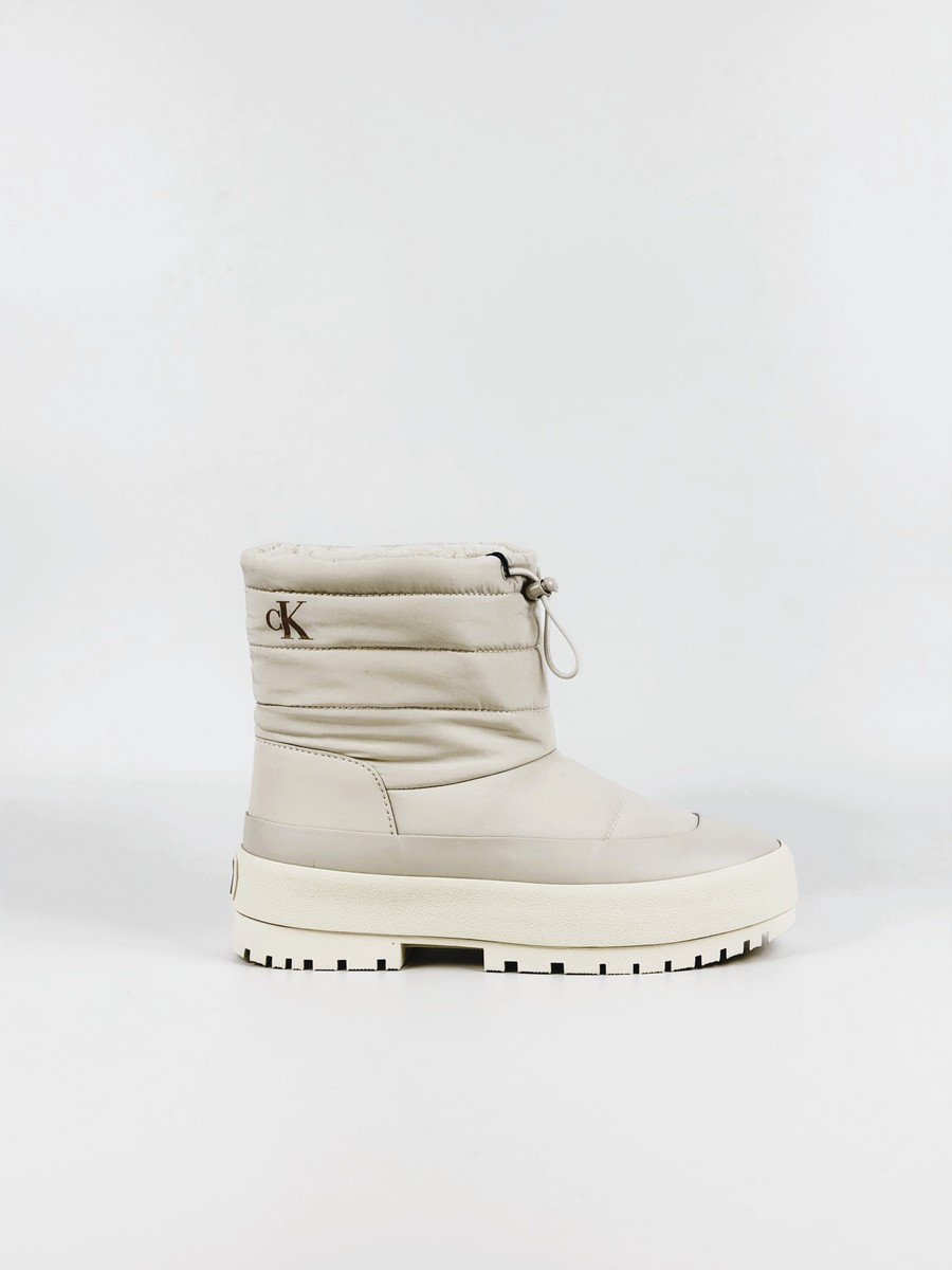 Γυναικείο Μποτάκι Calvin Klein Vulc Flatform Snowboot Nyl HW0HW03245-066 Εκρού