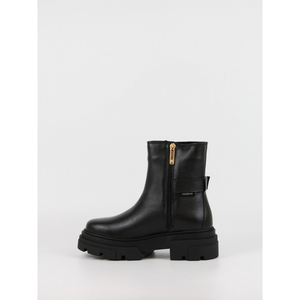 Γυναικεία ΜποτάκιαTommy Hilfiger Leather Chunky Th Buckled Boot FW0FW09549-BDS Μαύρα