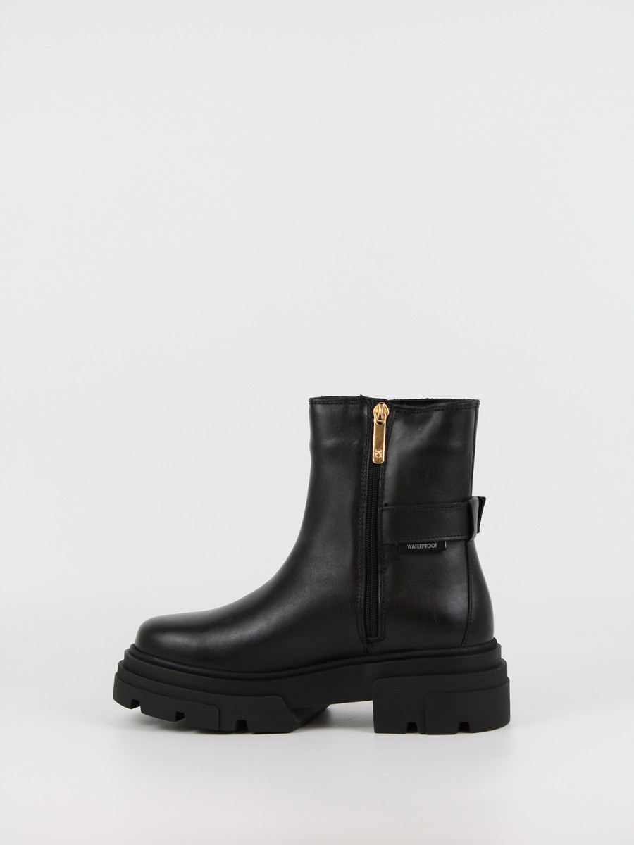 Γυναικεία ΜποτάκιαTommy Hilfiger Leather Chunky Th Buckled Boot FW0FW09549-BDS Μαύρα