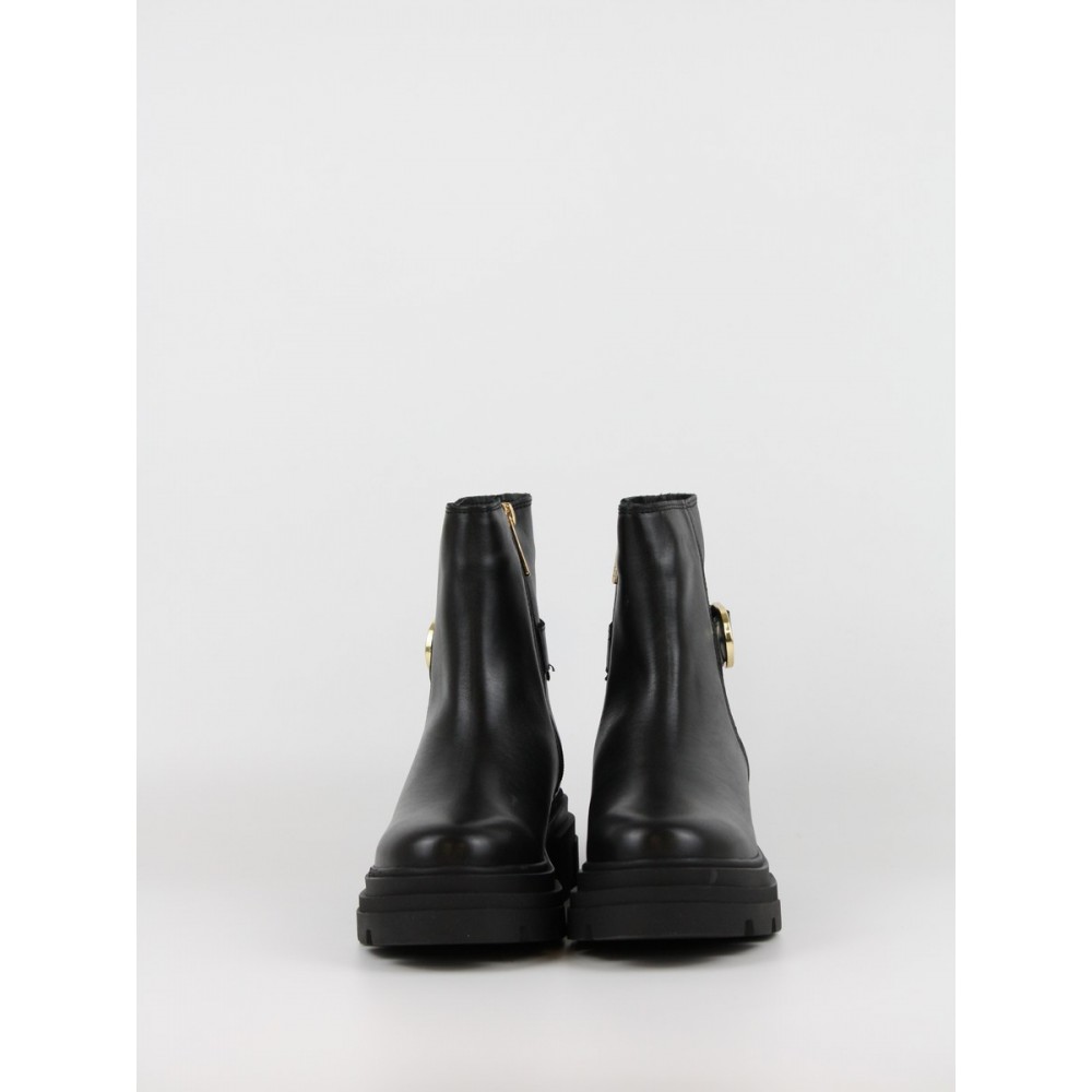 Γυναικεία ΜποτάκιαTommy Hilfiger Leather Chunky Th Buckled Boot FW0FW09549-BDS Μαύρα