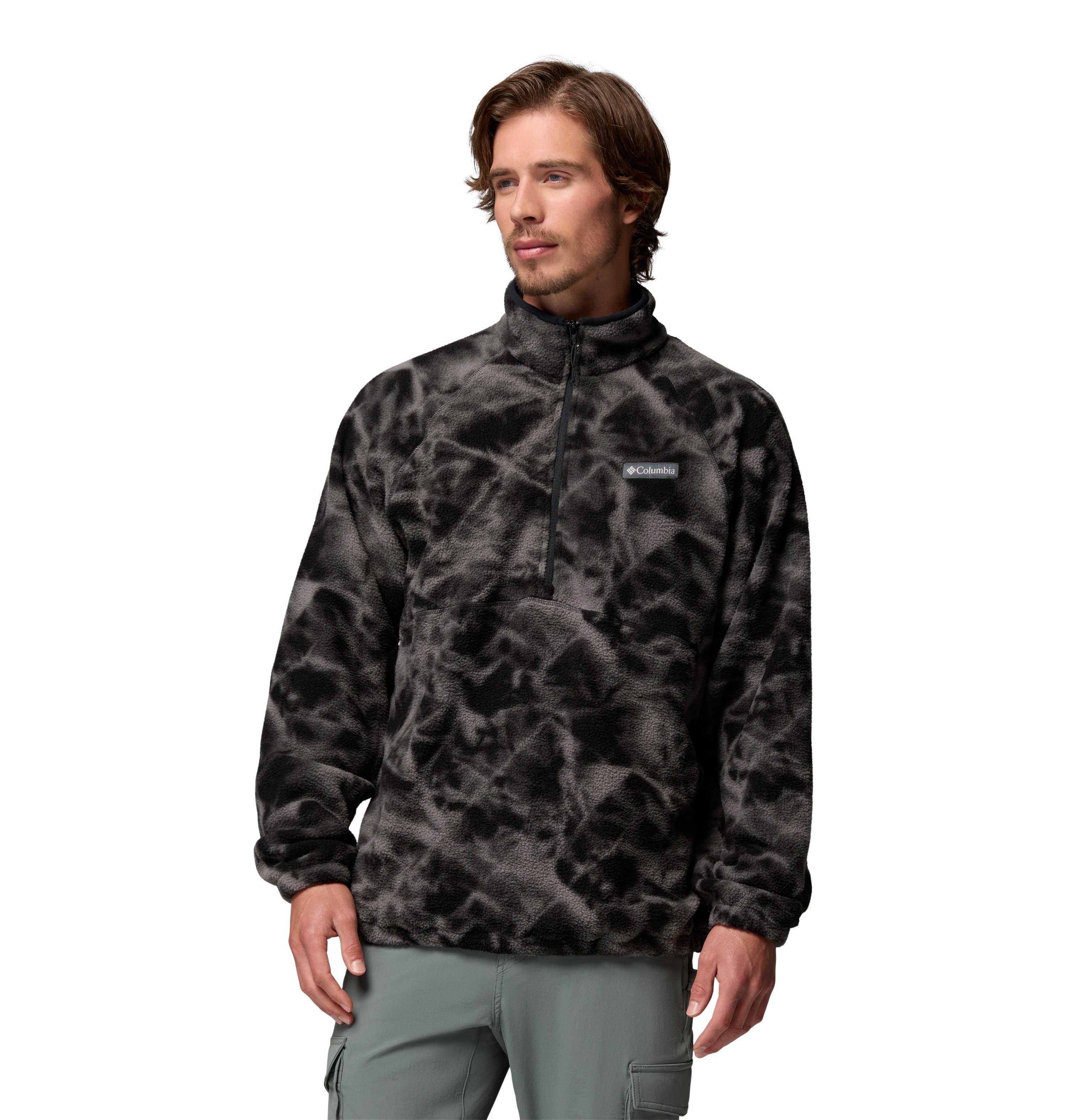 Ανδρική Μπλούζα Columbia Timber Crest™ MTR Fleece Printed HZ 2173561-010 Μαύρο